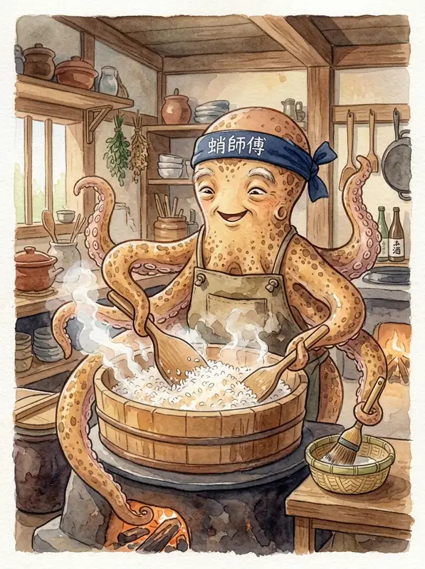 Master Tako, the enlightened octopus chef